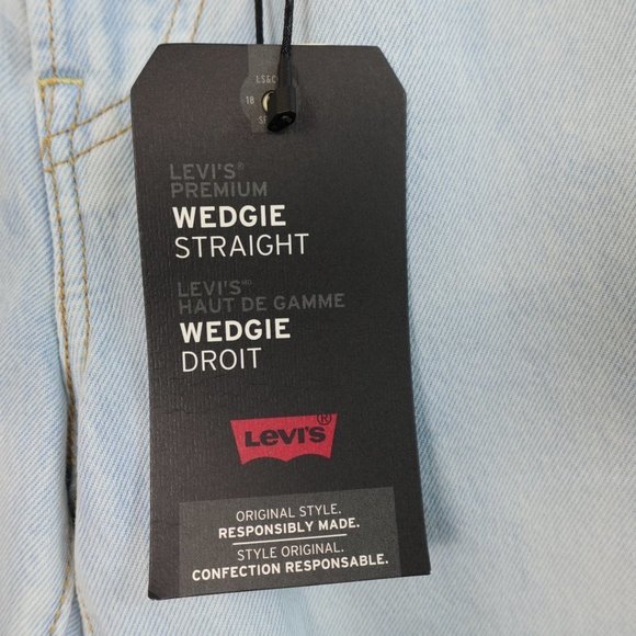 ❌SOLD❌ LEVI'S Wedgie Straight Jeans Light Blue Acid wash High Rise Denim 25X26 - Picture 10 of 14